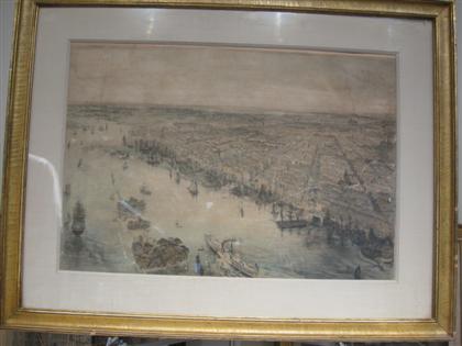 Appraisal: Framed print of city scape th century sight in x