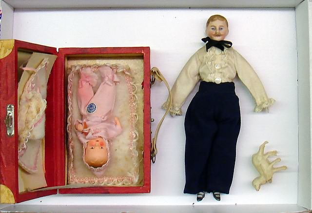 Appraisal: Lot Mini dolls - German painted bisque all bisque celluloid