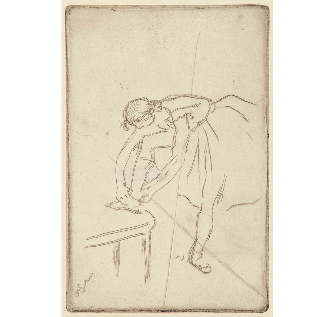 Appraisal: Edgar Degas - DANSEUSE METTANT SON CHAUSSON DELTEIL ADHEMAR Etching