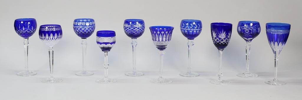 Appraisal: pieces cobalt cut to clear stemware Including Faberge Waterford Wedgwood