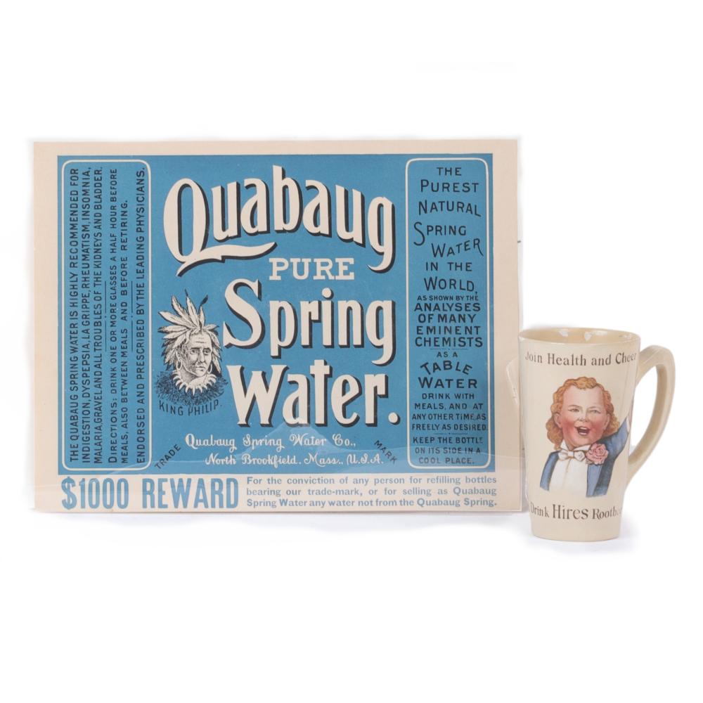 Appraisal: ANTIQUE ADVERTISING PC HIRES ROOTBEER CERAMIC MUG CA AND QUABAUG