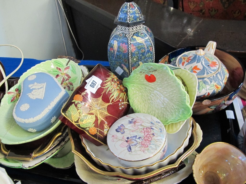 Appraisal: Tray lot of assorted decorative ceramics - Carlton ware Doulton