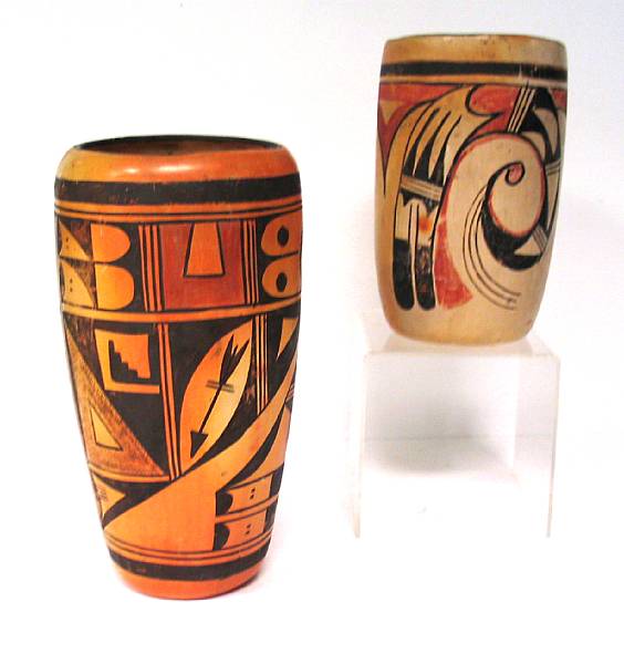 Appraisal: Two Hopi polychrome vases height and in