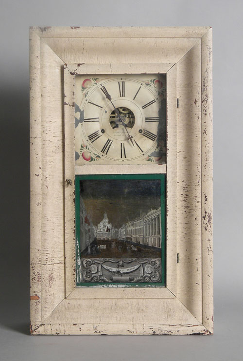 Appraisal: Painted mantle clock by Smith Goodrich Bristol CT h w