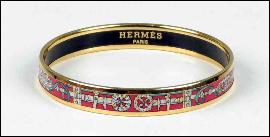 Appraisal: HERMES ENAMEL BRACELET With box Width '' I nterior ''