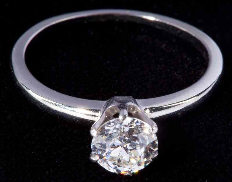 Appraisal: Old European Cut Diamond Solitaire Jabelset with an Old European