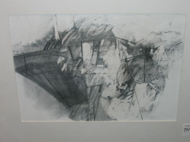 Appraisal: WILLIAM QUINN AMERICAN B Abstract composition graphite and mixed media