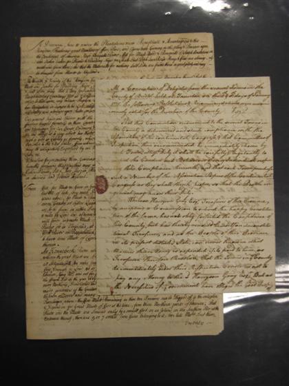 Appraisal: pieces Early American Manuscript Documents Randolph Edward Document Signed N