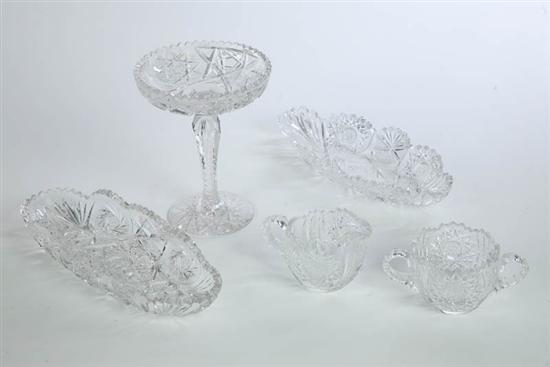 Appraisal: FIVE PIECES OF CUT GLASS All in various star patterns