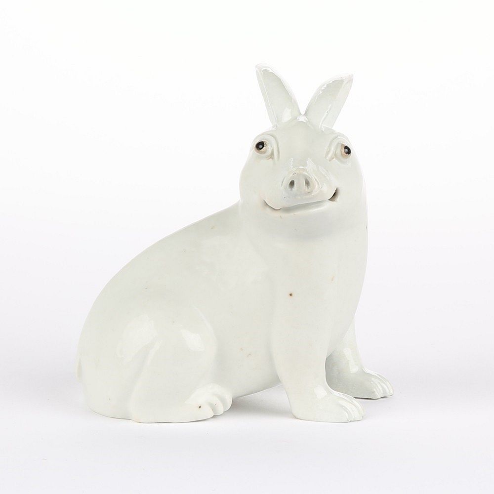 Appraisal: th c Chinese Blanc-de-Chine Rabbit Figure th century Chinese blanc