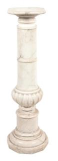 Appraisal: A Continental Carved Marble Pedestal Height inches A Continental Carved