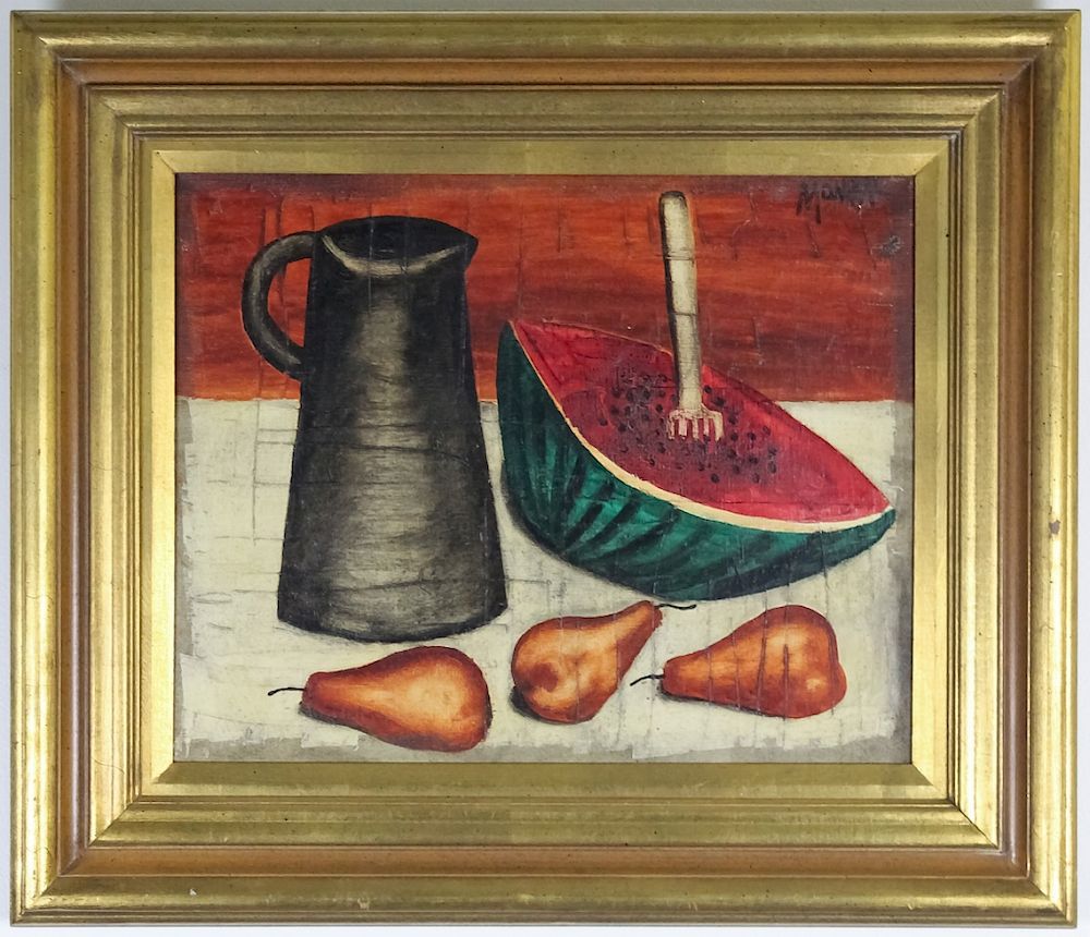 Appraisal: Andres Monreal - Chilean Still Life Painting Andres Monreal -