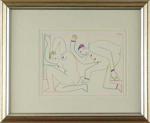 Appraisal: PABLO PICASSO Spanish - II Lithograph shows kneeling nude woman