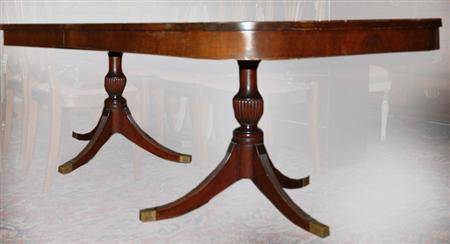 Appraisal: Regency Style Mahogany Double-Pedestal Dining Table Estimate -