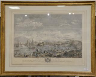 Appraisal: Colored engraving L Entr e du Port de Marseille Vue