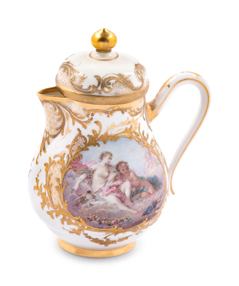 Appraisal: A Sevres Painted and Parcel Gilt Porcelain Creamer A Sevres