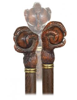 Appraisal: Ball and Claw Cane -Ca -Massive hardwood ball and claw