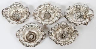 Appraisal: STERLING SILVER NUT DISHES FIVE STERLING SILVER NUT DISHES FIVE