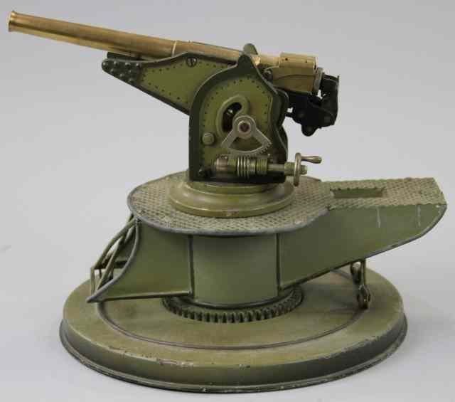 Appraisal: MARKLIN COASTAL DEFENSE GUN Germany cast iron painted in olive