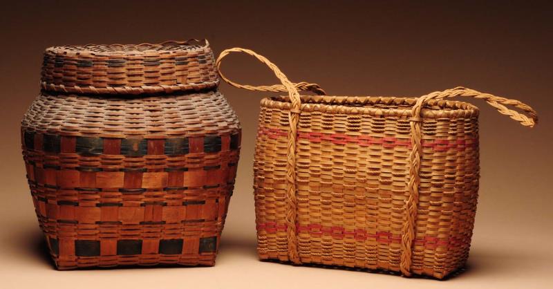 Appraisal: Lot of Woodlands Native American Baskets Includes one splint and