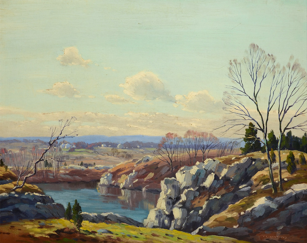 Appraisal: HARRIS Charles Gordon American - Panoramic New England Autumnal Vista