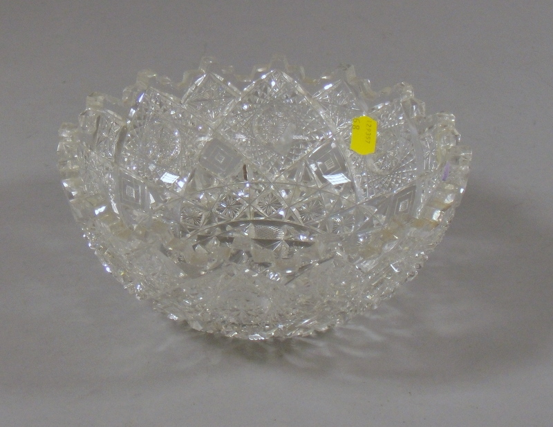 Appraisal: Clark Colorless Cut Glass Bowl signed ht dia in