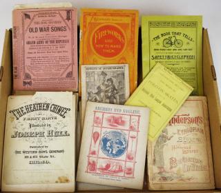 Appraisal: Th C Pamphlets Incl Heathen Chinee Ethiopian Sermons Rchery Fireworks