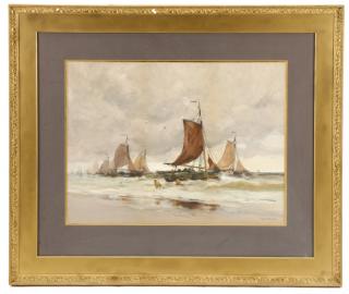 Appraisal: Charles Paul Gruppe Coming Ashore Watercolor Charles Paul Gruppe American