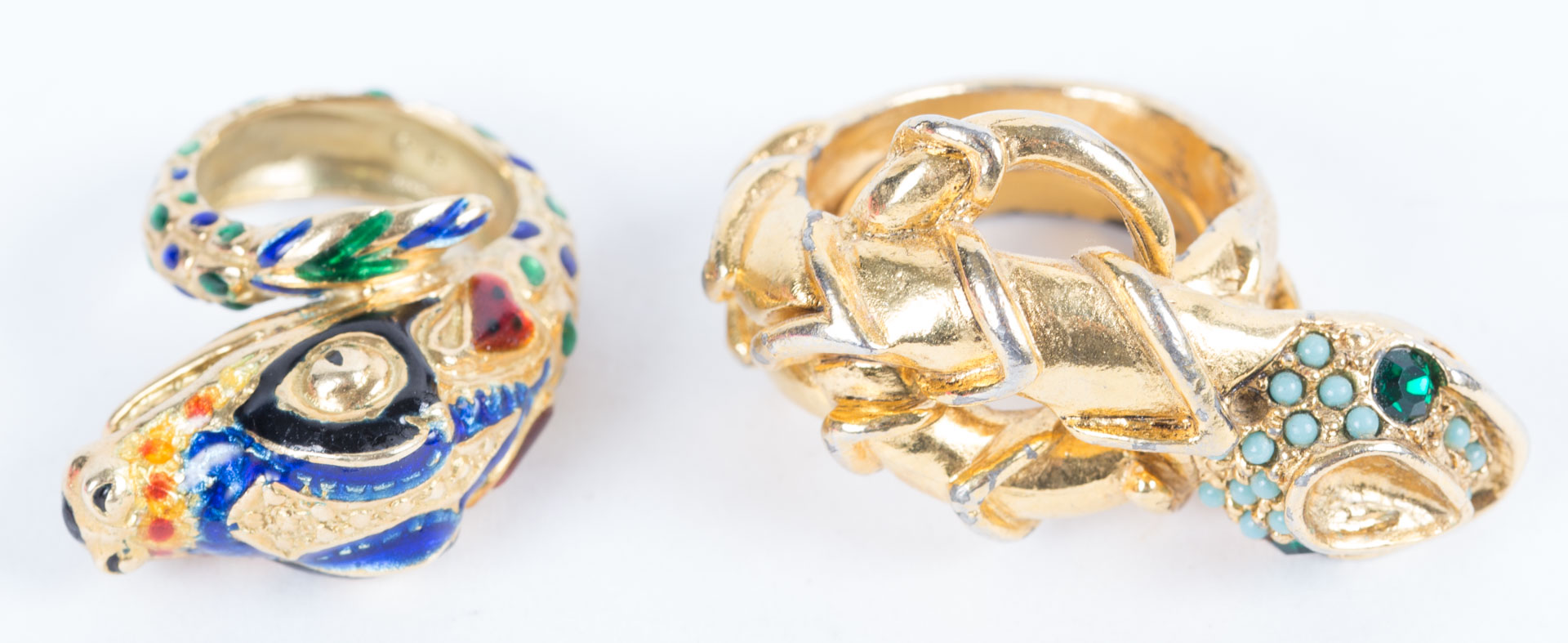 Appraisal: An Enameled K Gold Dragon Ring together with a gilt