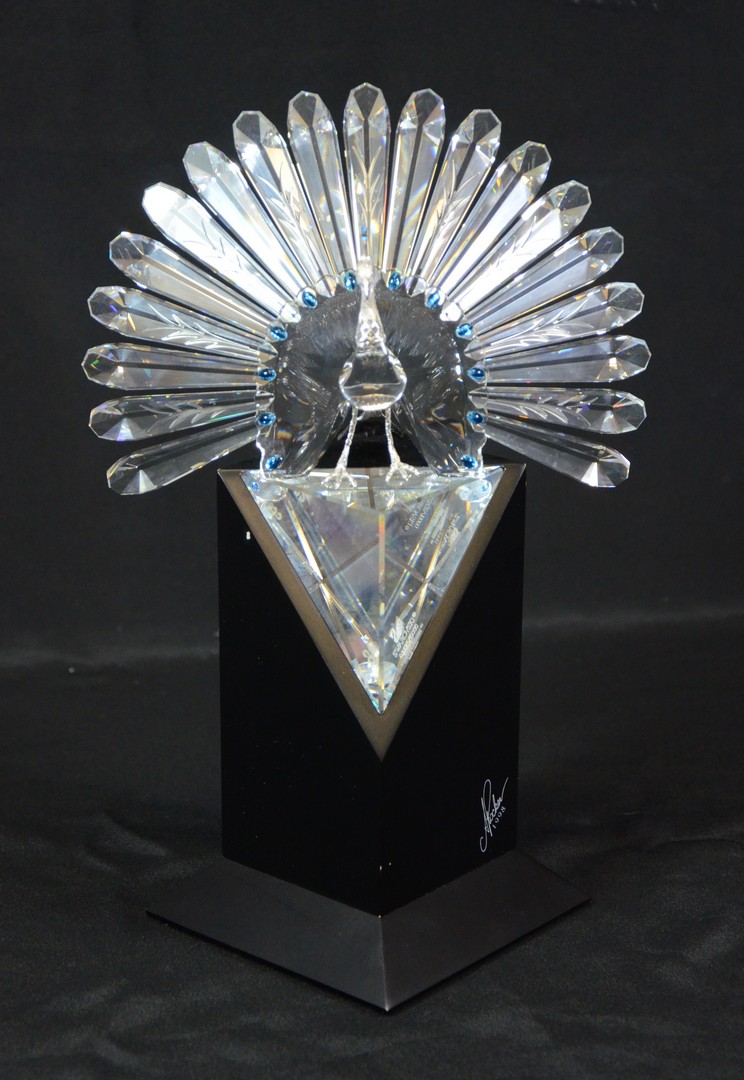 Appraisal: Swarovski Collector's Society Peacock limited edition lead crystal figurine with