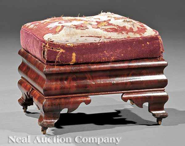 Appraisal: An American Late Classical Mahogany Footstool c New York ogee