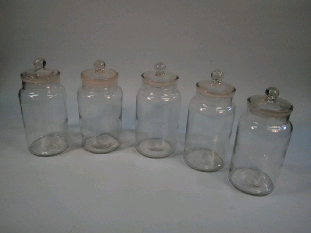 Appraisal: A set of five late th early thC clear glass