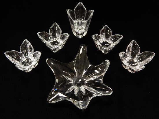 Appraisal: GLASS Six pieces of glass four Orrefors candy dishes each