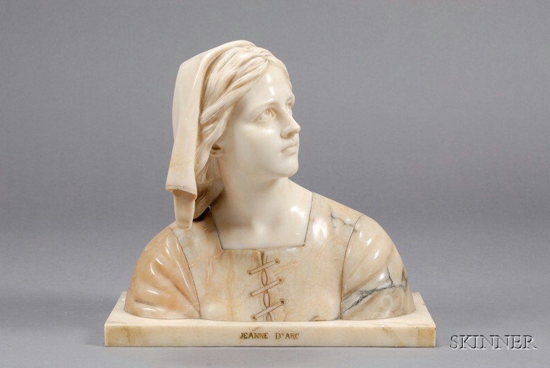 Appraisal: Alabaster Bust of Jeanne D'Arc late th early th century