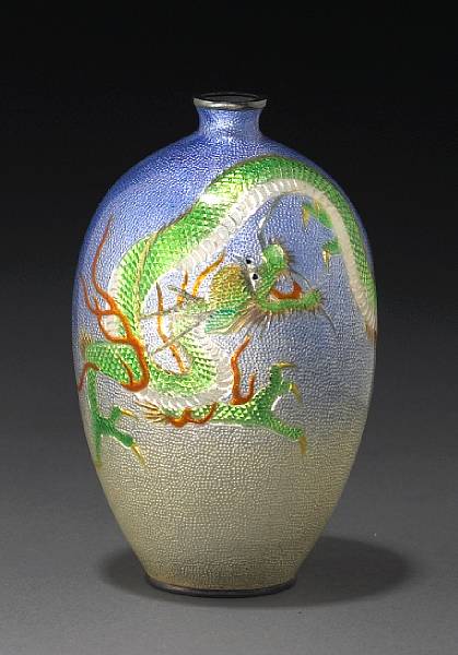 Appraisal: A miniature ginbari cloisonn enamel vase By Kawaguchi Bunzaemon Early