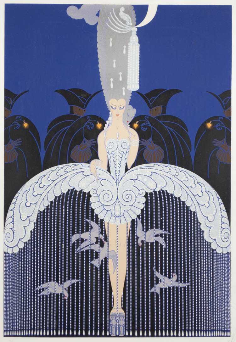 Appraisal: ERTE SERIGRAPH Russia France - Her Secret Admirers figure at