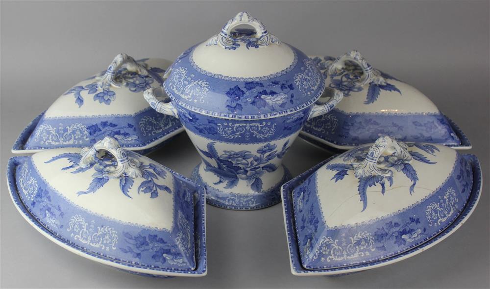 Appraisal: SPODE COPELAND BLUE AND WHITE 'CAMILLA BLUE' PATTERN BREAKFAST SET