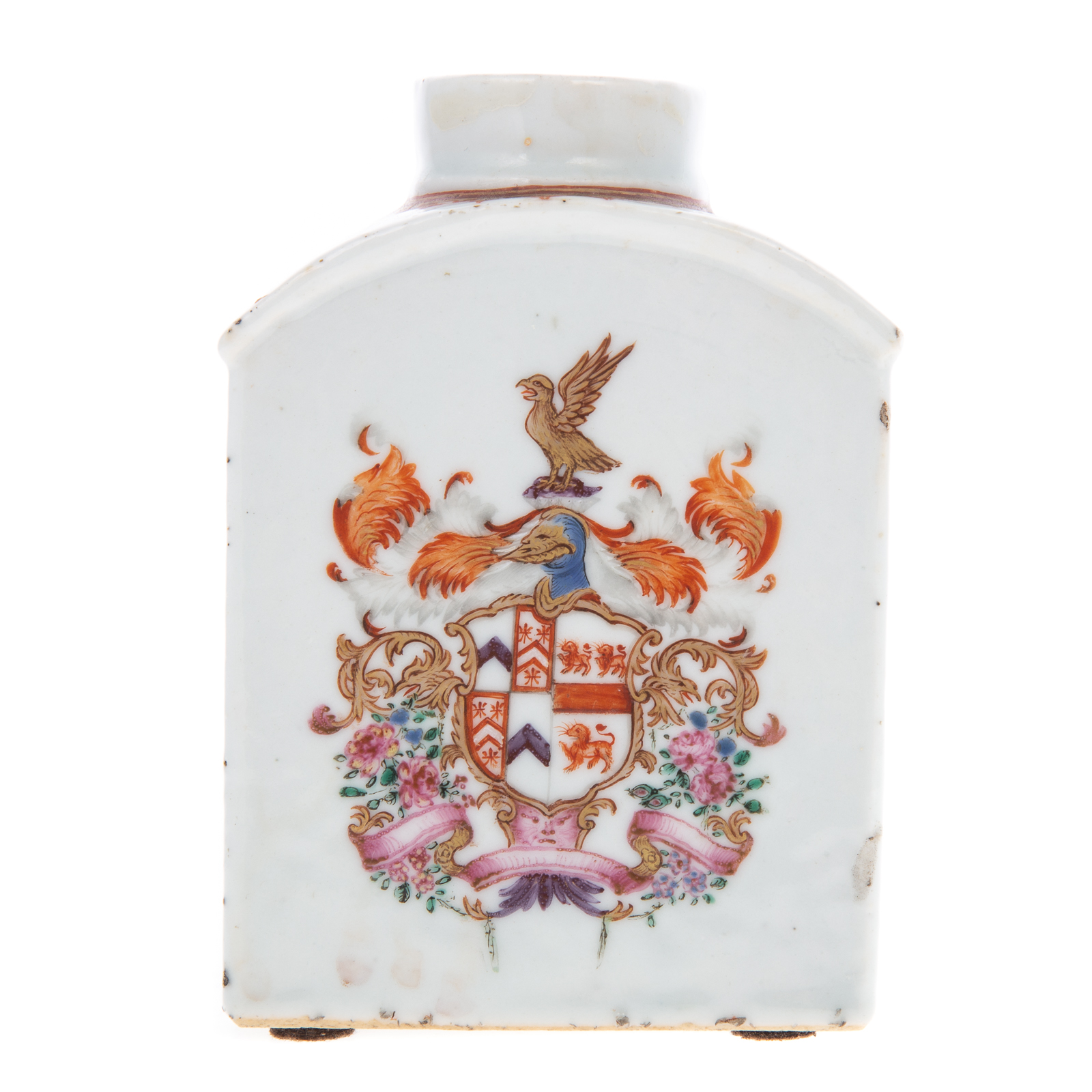 Appraisal: ENGLISH MARKET CHINESE EXPORT ARMORIAL TEA CADDY Qianlong Era circa