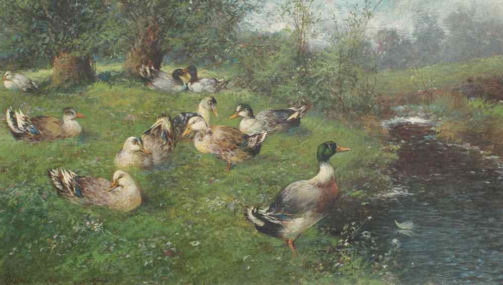 Appraisal: HANGER Max Sr German - Ducks by a Stream Oil