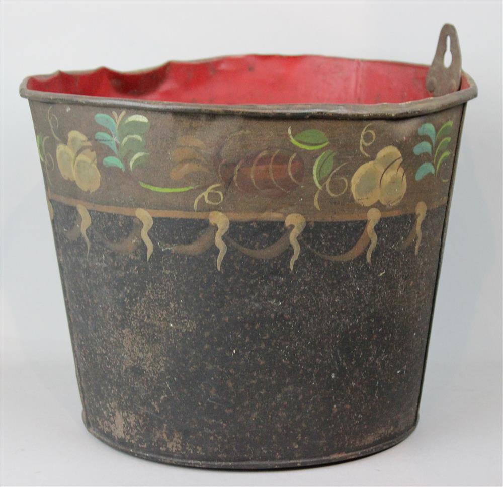 Appraisal: TOLE FIRE BUCKET