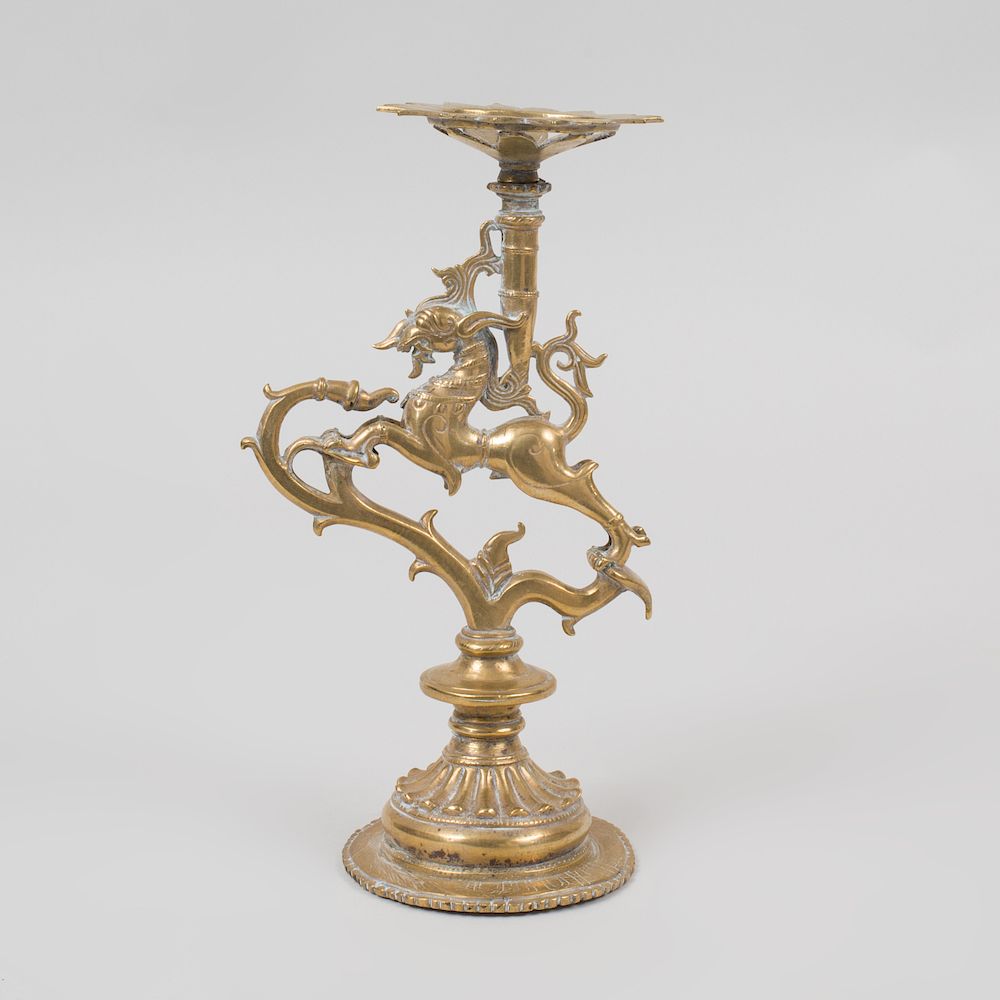 Appraisal: South Indian Gilt-Bronze Offering Stand x x in Condition The