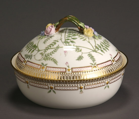 Appraisal: Royal Copenhagen 'Flora Danica' Circular Covered Vegetable Dish Dated The