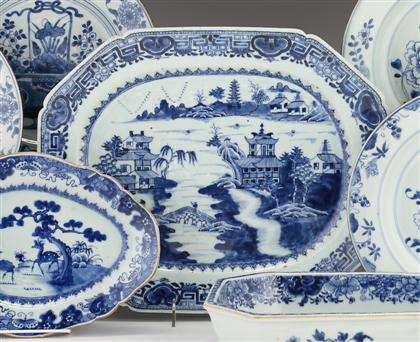 Appraisal: Large Chinese export blue and white meat platter late th