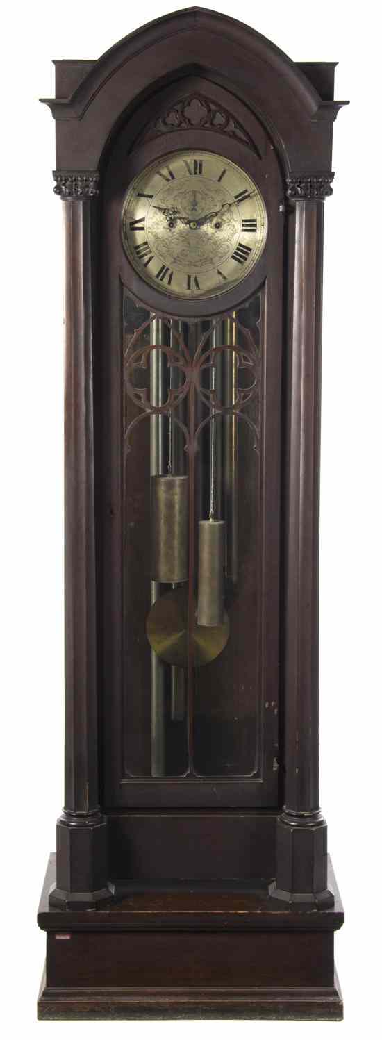 Appraisal: A Gothic Revival Tall Case Clock Herschede Hall Clock Co