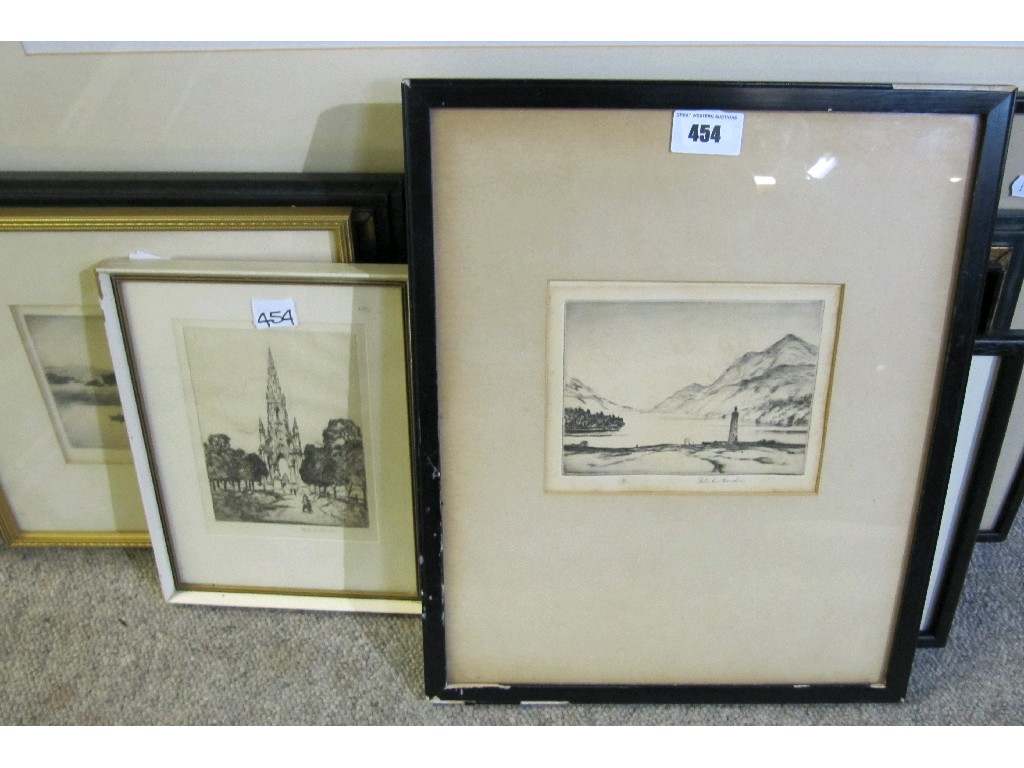 Appraisal: ROBERT HOUSTON Lot comprising seven drypoints all signed and entitled