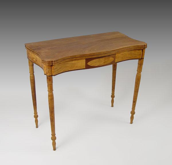 Appraisal: AMERICAN FEDERAL MAHOGANY AND FLAME BIRCH CARD TABLE Possibly New