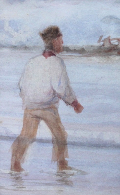 Appraisal: Attributed to Mary Cassatt - Study of a man wading