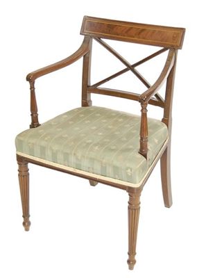 Appraisal: A late George III mahogany open armchair with an 'X'