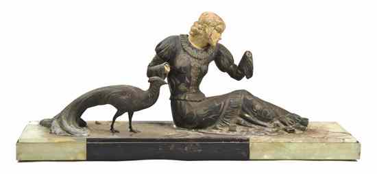 Appraisal: An Art Deco Cast Metal Composite Figure after Menneville depicting