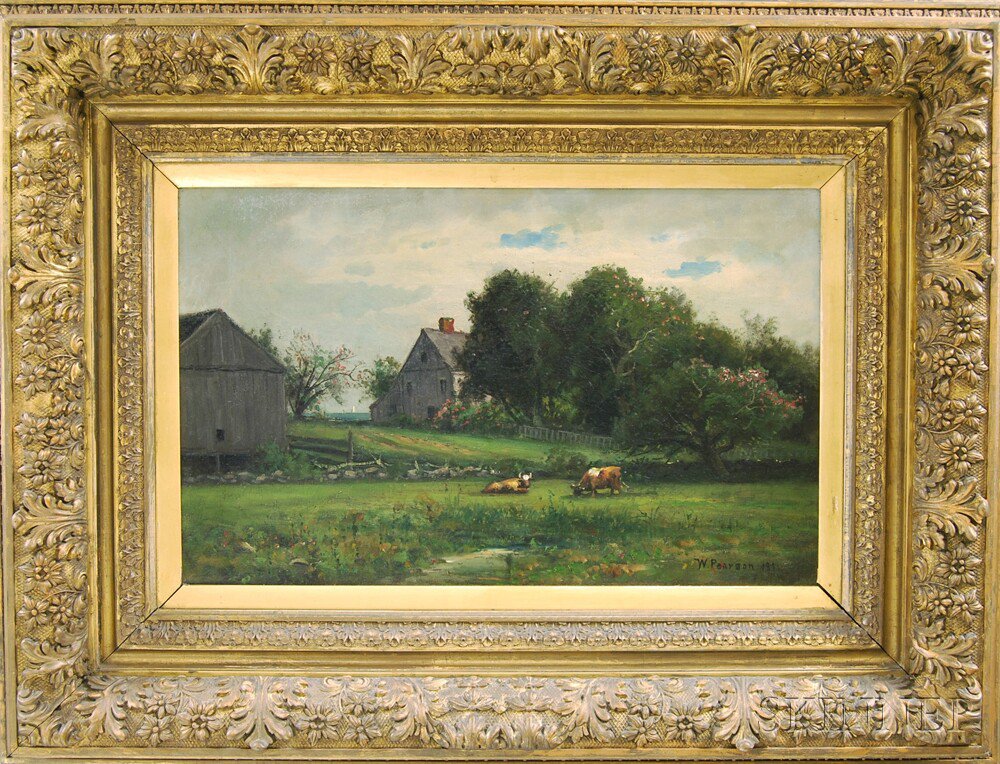 Appraisal: Attributed to William Pearson American th Century Cows Grazing in